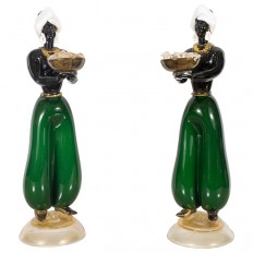 Pair of Murano glass female figures